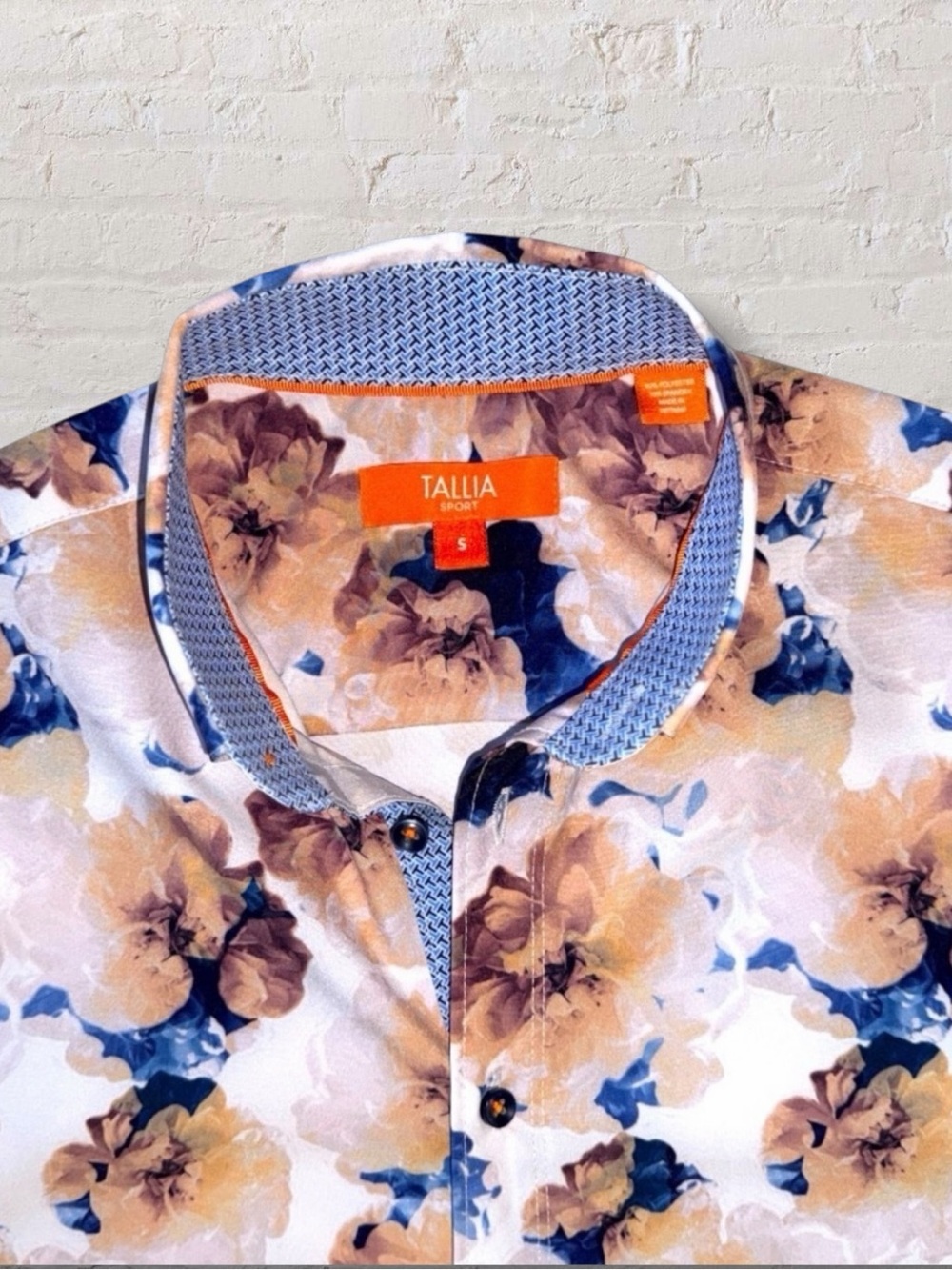 Tallia Sport Men’s Short Sleeve Button-Up Shirt – Floral Print – Size Small - Picture 3 of 12